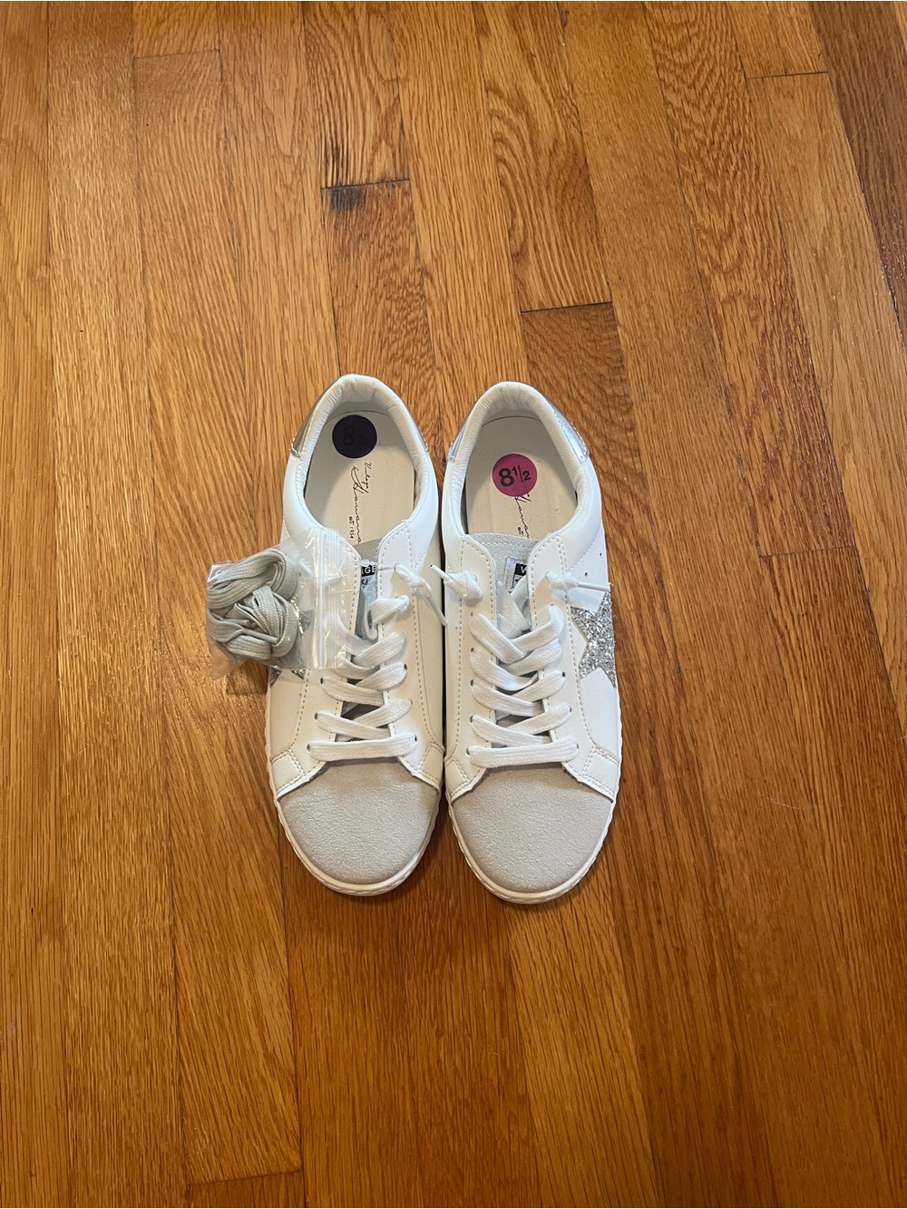 New Vintage Havana Carla White Silver Glitter Sneakers 8.5 Read
